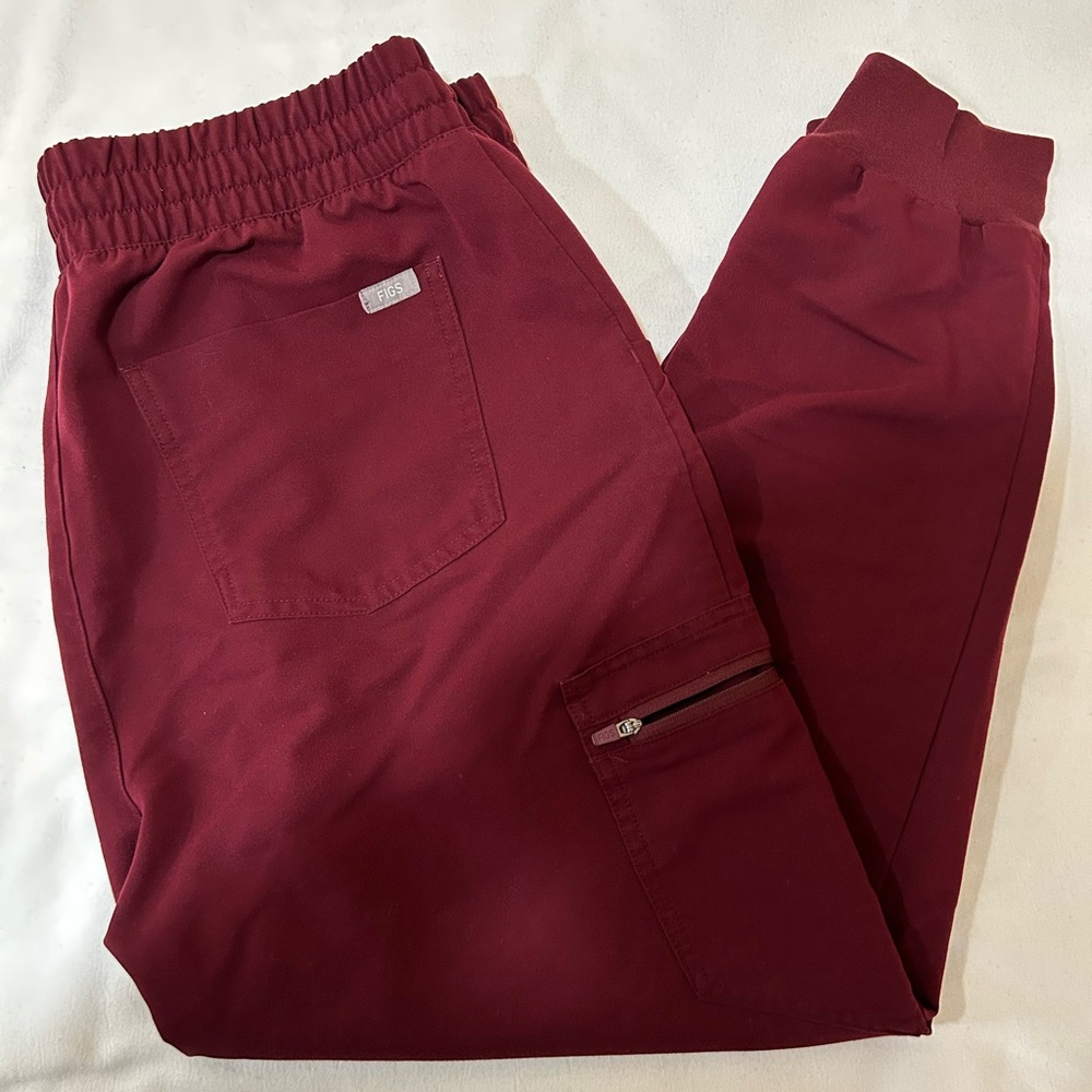 Figs Burgundy Zamora Jogger Scrub Pants